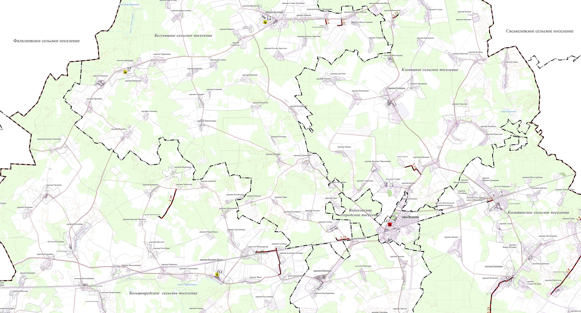 Карта волосовского района ленинградской области с деревнями